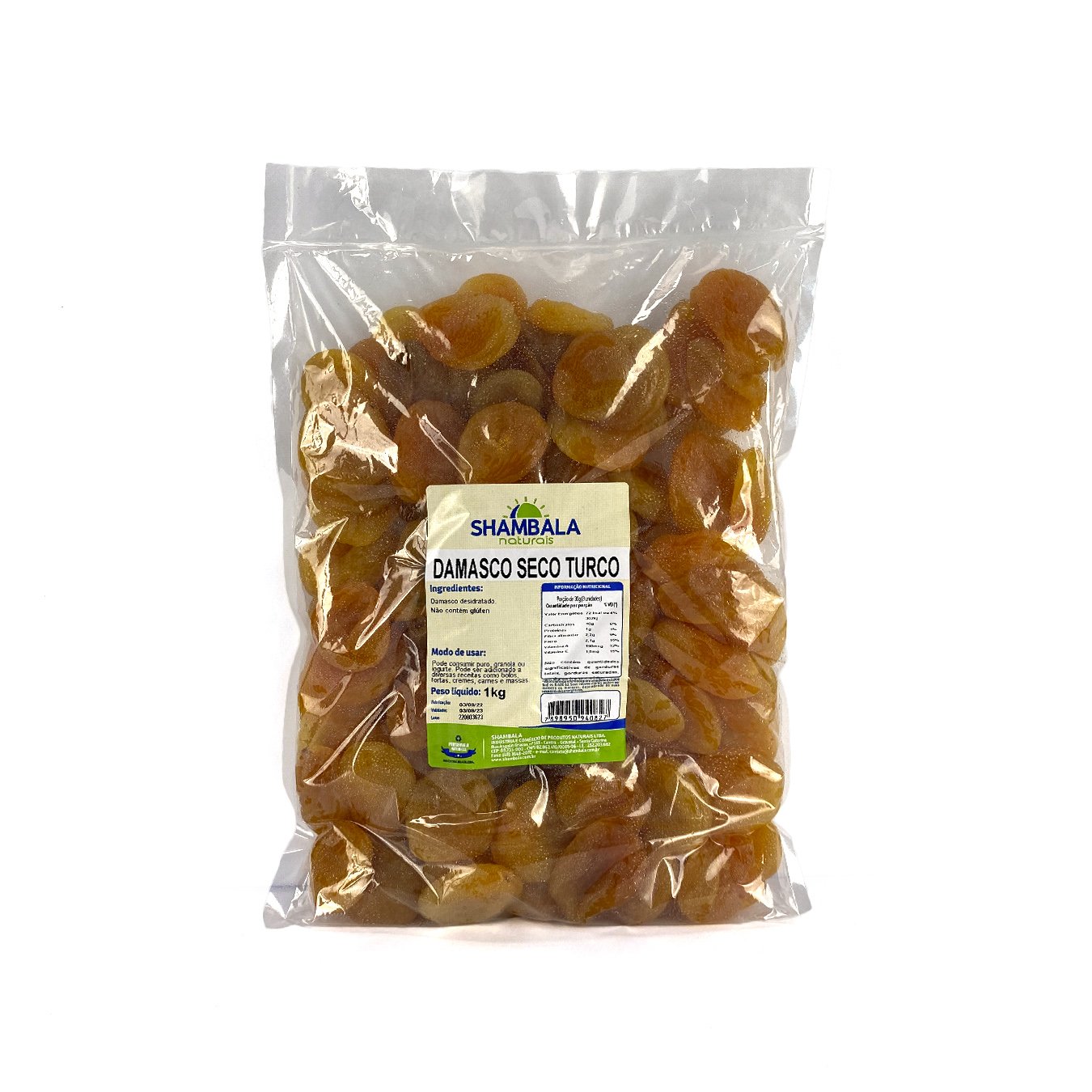 DAMASCO SECO INTEIRO CENTRAL 1KG - frutas secas e sementes - Marca Própria