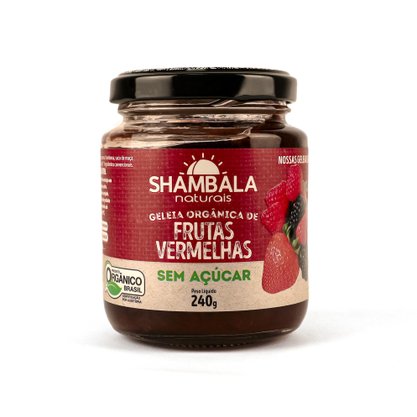 Geleia de frutas vermelhas s/ acucar 240g organica