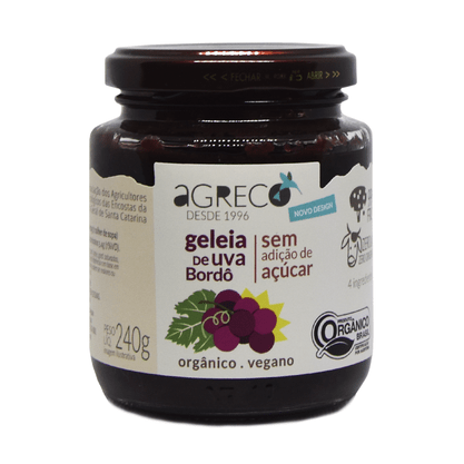 Geleia de uva s/acucar 240g organico - agreco