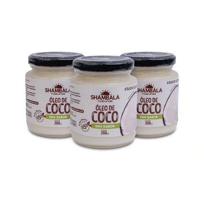 Kit 3 Óleo de coco sem sabor 200ml