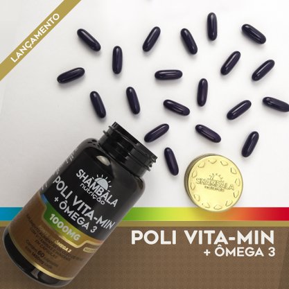 Kit 3 Poli vita-min com ômega 3 60 cápsulas de 1000mg