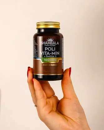 Kit 3 Poli vita-min com ômega 3 60 cápsulas de 1000mg