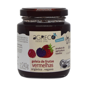 Geleia de frutas vermelhas 240g org. - agreco 