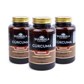 Kit 3 Cúrcuma com Pimenta Preta 120 cápsulas de 650mg