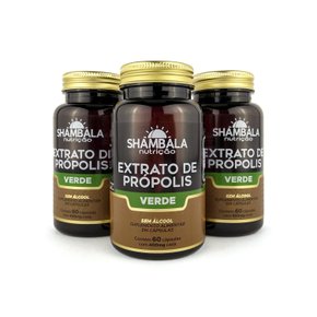 Kit 3 Extrato de própolis verde sem álcool 60 cápsulas