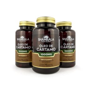 Kit 3 Óleo de cártamo com vitamina E 120 cápsulas de 1000mg