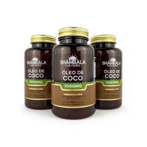 Kit 3 Óleo de coco extra virgem 120 cápsulas de 1000mg