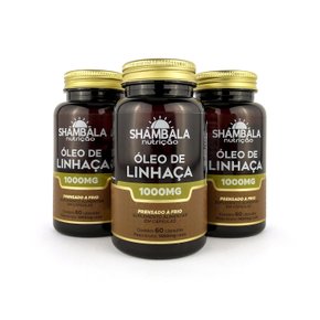Kit 3 Óleo de linhaça extra virgem 60 cápsulas de 1000mg