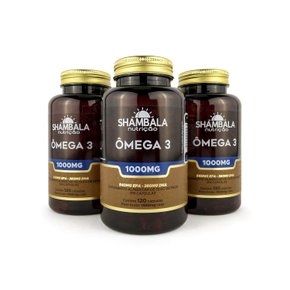 Kit 3 Óleo de peixe ômega 3 120 cápsulas de 1000mg