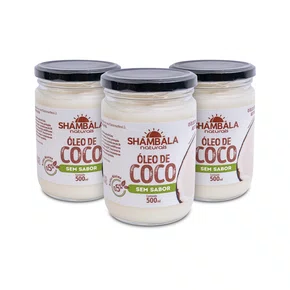 Kit 3 Óleo de coco sem sabor 500ml