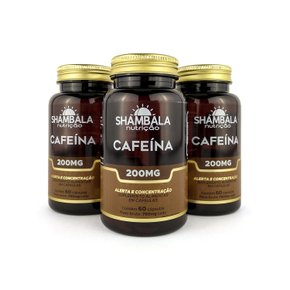 Kit 3 Suplemento de cafeína 60 cápsulas de 200mg
