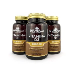 Kit 3 Vitamina D3 2000UI com 60 cápsulas