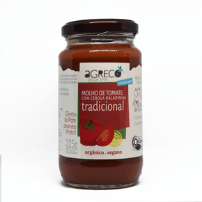 Molho de tomate tradicional org. 325g - agreco